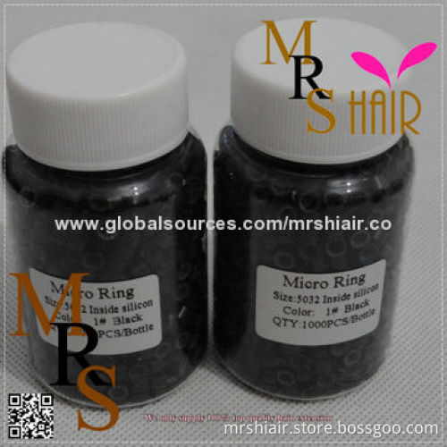 Large Size 50*32*30 1# Jet Black Color Silicon Aluminum Beads Micro Link Hair Tubes Loop Ring